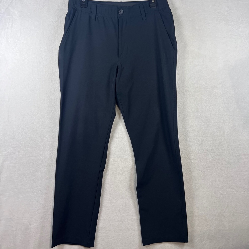 Under Armour Mens Golf Pants Black Straight Leg Performance Stretch 31/30‎